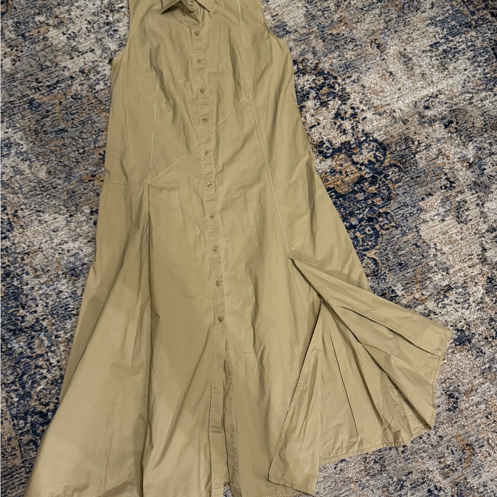 Bimba y Lola Chic Sleeveless Khaki Maxi Dress size 8